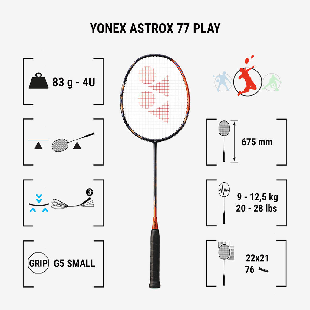 Badmintona rakete “Astrox 77 Play”, oranža